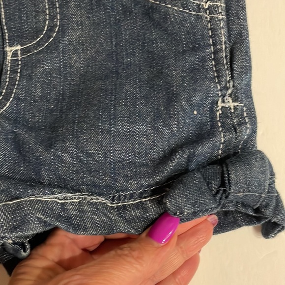 Baby girl 12 M shortalls sequins lemon appliqué / attached green check tie belt - Picture 6 of 11